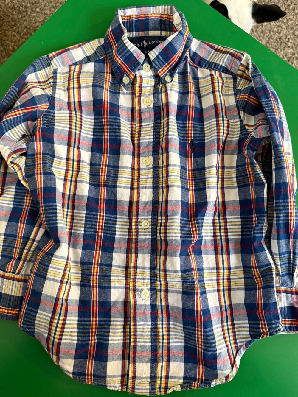 Ralph Lauren Navy, White & Red Plaid Button-Down Shirt